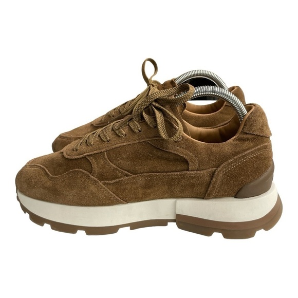 Massimo Dutti SOFT SPLIT SUEDE TRAINERS - Picture 1 of 12
